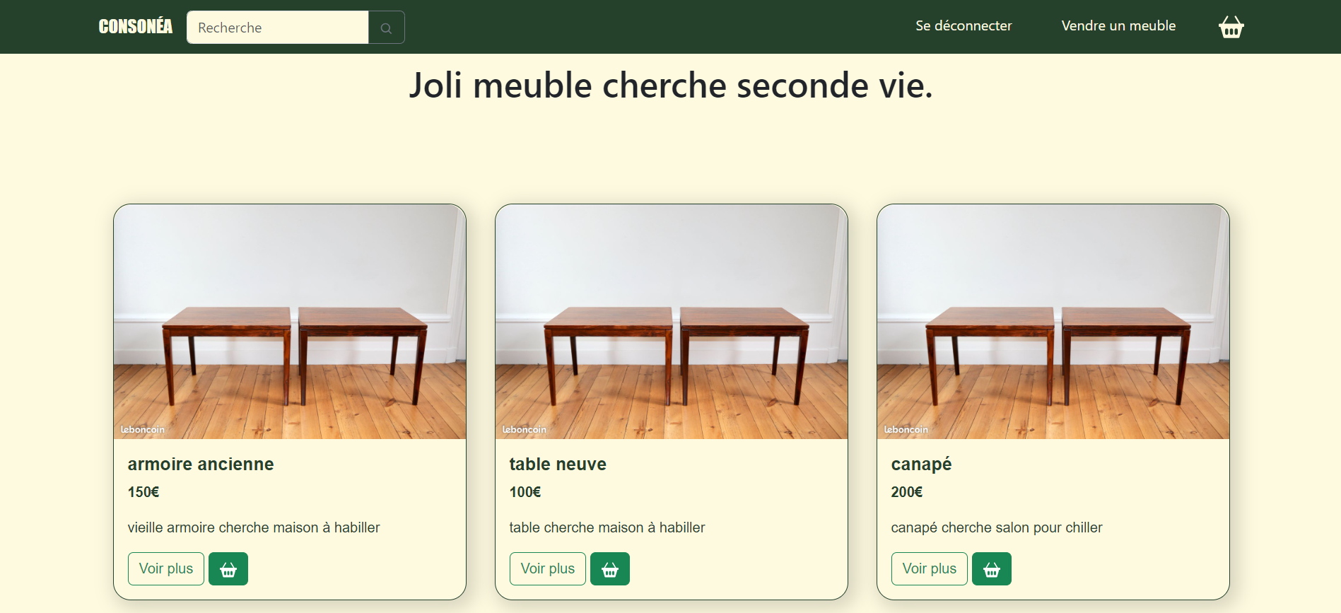 Suite de la page d'accueil